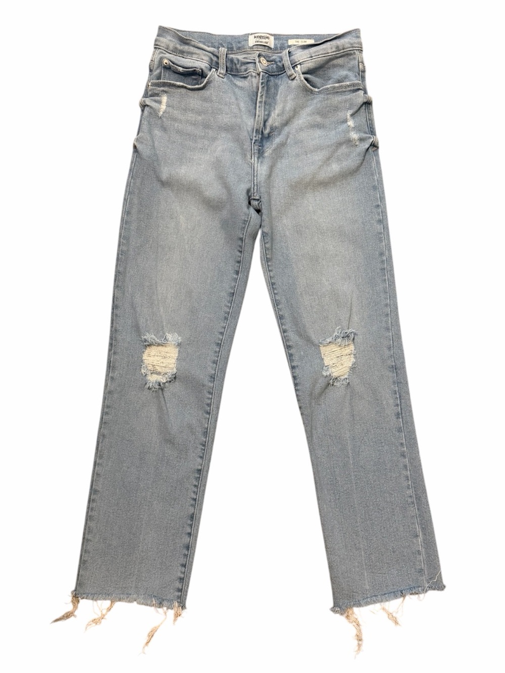 KENSIE “The Slim” Vintage Luxe Cropped Straight Jeans in Light Wash Size 27/4